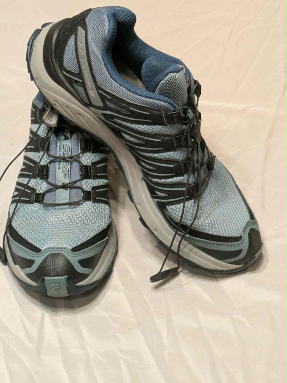 Salomon XA Comp 8 Trail Running Shoes Womens 9 Blue Black Contagrip Sneakers